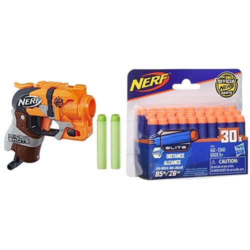 Image of Nerf Micro Shots Zombie Strike Hammer Shot with 30 Extra Elite Darts Pack, Ages 8 and Up