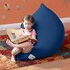 Yogibo Mini Small Bean Bag Lounger Chair for Kids, Teens and Adults with Filling, Soft, Plush, Comfy, Sensory Lounge Beanbag, Washable Cover, Blue