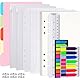 Vicloon Nachfüllbare Notizpapier Set, 115pcs 6 Löcher Ringbuch Nachfüllbar A5 Nachfüllpapier Kariert, Loseblatt Papier Set mit Trennblätter, Haftnotizen Bunt, Umschlägbeutel, Lineal, Metallringe