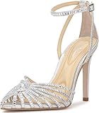 Jessica Simpson Women's Paveri Pump, Silver Shimmer, 9