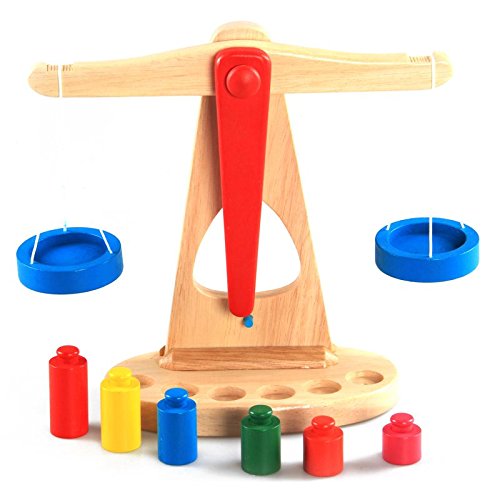 Buy Apriling Children Toy Balance Scale Colorful Wooden Weights Natural