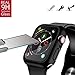 YMHML [2 Pack Compatible for Apple Watch 42mm Series 3/2/1 Tempered Glass Screen Protector with Hard Black Case, Full Coverage Easy Installation Bubble-Free Cover for iWatch Accessories