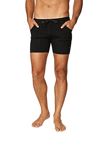 4-rth Mens Transition Yoga Shorts (Medium, Solid Black)3