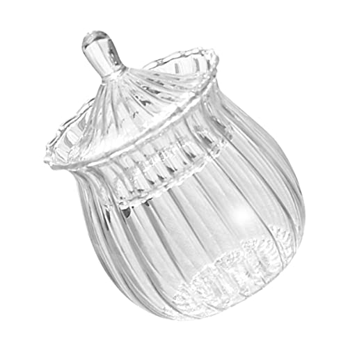 CRILSTYLEO tarro de terrón de azúcar de vidrio plato de terrón de azúcar tarro de galletas titulares de joyas novedoso tarro de dulces lata de almacenamiento de dulces de vidrio Transparent