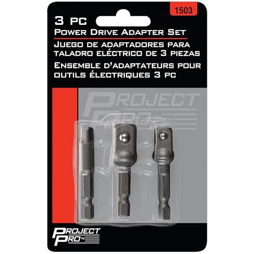 Image of Performance Tool 1503 Hex Shank Ball Bearing Nut Driver Set - Transform Your Power Drill into a Nut Driver with 1 /4, 3 /8, and 1 /2-Inch Drive