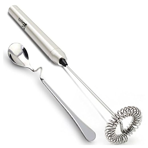 1Easylife H422 Stainless Steel Handheld Electric Milk Frother with Bonus Mix Spoon