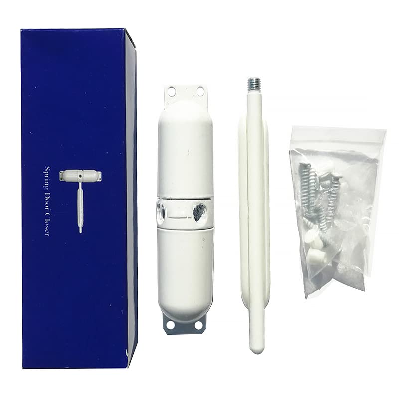 Vogueing Tool Automatic Door Closers Heavy Duty Adjustable Spring Loaded Door Closer Surface Auto Mounted Hydraulic Fire Door Closer,White - Image 3