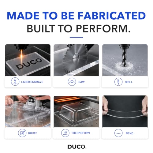 Image of Duco 1 /4 inch Clear Cast Acrylic Sheets, 12 inchx16 inch Plexiglass Sheets, 2 Pack