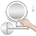 Miroir Grossissant Lumineux Mural x10, 7 Pouces LED Miroirs de Maquillage, Double Face Miroir Mural, Charge par Batterie(Non Inclus)/USB(Inclus) (Chrome)