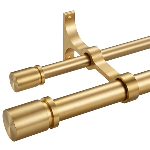 Double Curtain Rod 140 to 164 Inch,1 Inch Heavy Duty Curtain Rods for...