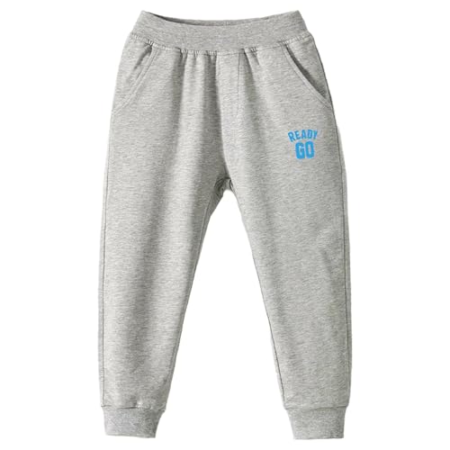 Boys Joggers with Pockets High Waist Sweatpants Kids Cuffed Trousers Athletic Sports Casual Track Pants for 1-11 Years