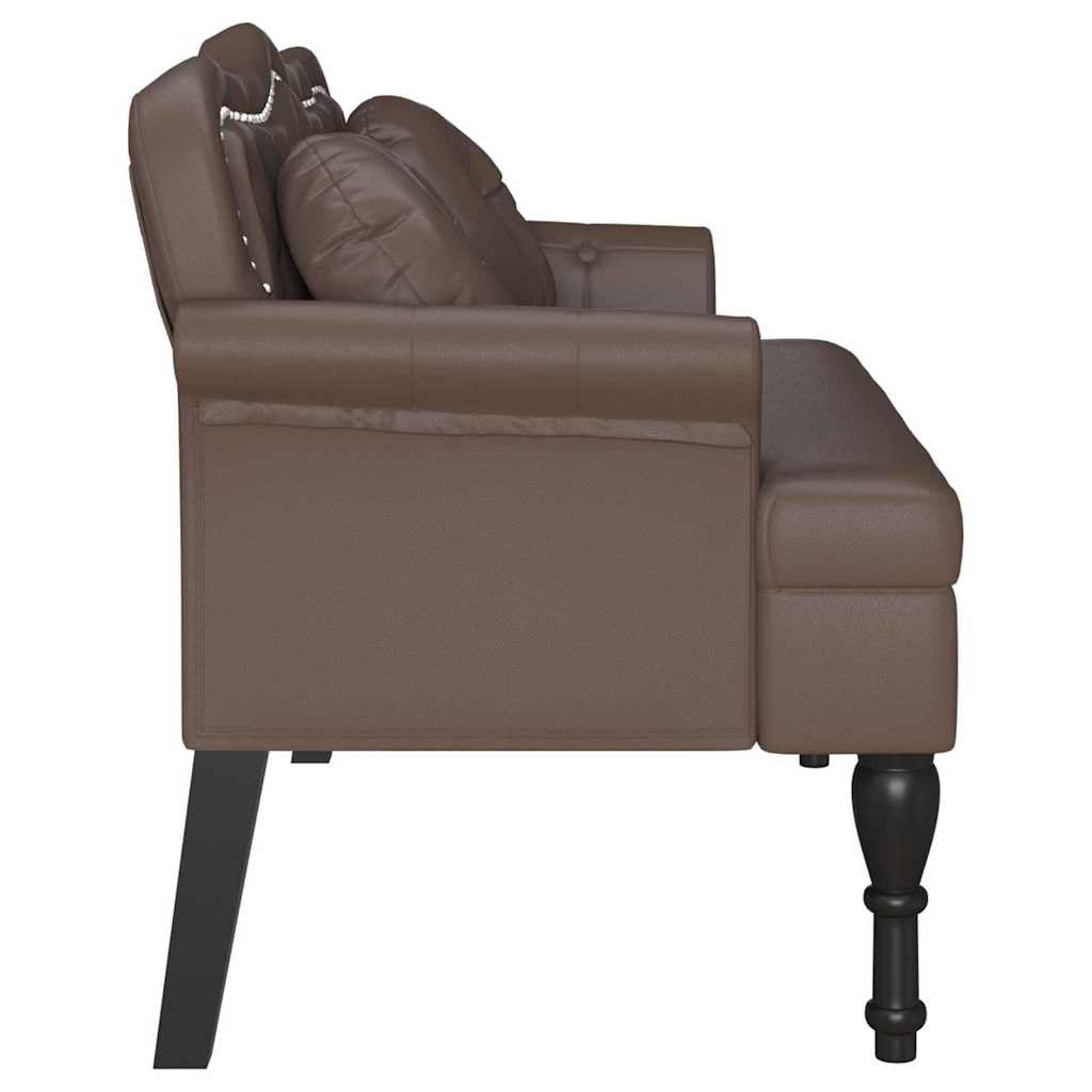 Festnight Sitzbank Esszimmer mit Lehne Chesterfield Küchensofa Küchenbank Esszimmerbank Essbank Polsterbank Kleine Sofa Bank 2 Sitzer 120,5x65x75 cm Kunstleder