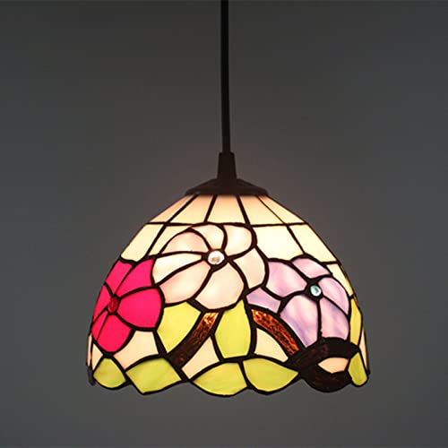 Lustre salle à manger vitrail suspension plafonnier E26 - 2