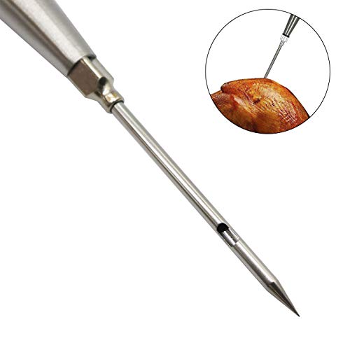 HuiYouHui Baster with Injector, Meat Baster Syringe with Cleaning Brush and Marinade Needles, Food-grade Safe Stainless Steel, Black