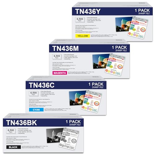 TN436 Super High Yield Toner Cartridge Set, TN436BK TN436C TN436M TN436Y Replacement for Brother TN436 TN-436 Toner MFC-L9570CDW MFC-L8610CDW MFC-L8900CDW HL-L8360CDW (4-Pack) -  Signtoner