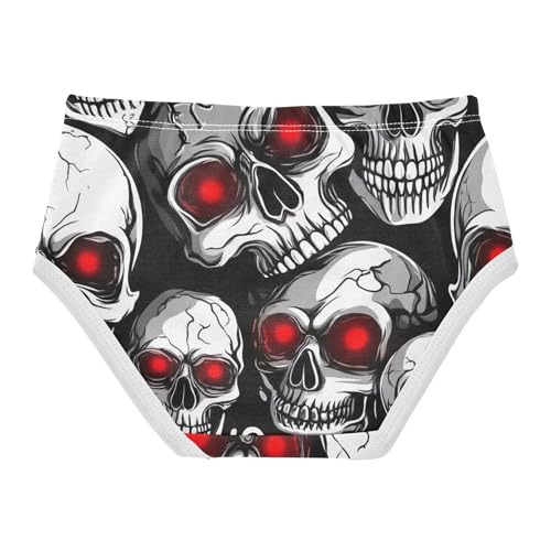 Cotton Toddlers Underwear Floral White Human Skulls Red Black Girl Panties Cute Florals Briefs Underpants 2t2