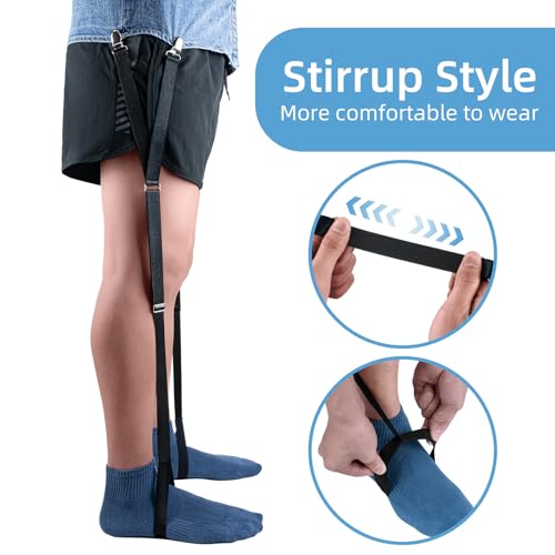 Image of EGGBOY 2Pairs Shirt Stays for Men,Adjustable Elastic Shirt Garter /Tucker for Men&Women,Footloop /Y Style,with Locking Clamps