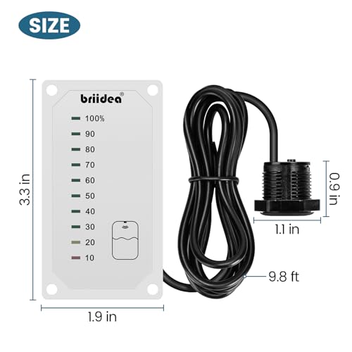 Image of briidea RV Tank Sensor Monitor Panel, RV Water Tank Level Monitor with LED Indicator, Allow You to Replenish The Water Tank in Time, Powered by 7-32V DC, Ideal for RV Motorhome Caravan