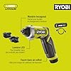 RYOBI - Tournevis 4V USB Lithium Kit Complet RSD4-120TA2 - Têtes Interchangeables - Pour Vissage Angles, Ras de Paroi & Tiroirs - Inclus Batterie 2,0Ah & Câble
