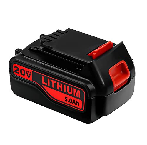 VANTTECH LBXR20 Ersatz für Black und Decker 18V / 20V Max Akku 5,0Ah Li-Ion Ersatzakku für Black & Decker LB20 LBX20 LST220 LBXR2020-OPE LBXR20B-2 LB2X4020 Cover