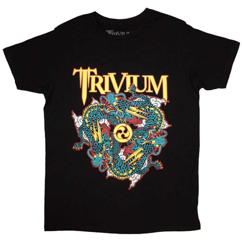 T-shirt Trivium Dragon Circle Pit Rock Off : coton anti-déformation