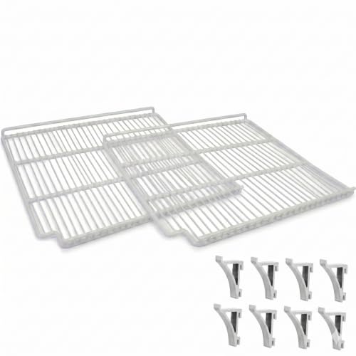 P1400 Set of 2 Commercial Freezer and Refrigerator Replacement Shelves 23.75" x 22.25" – White Steel Wire Metal Shelves, Adjustable Utility Shelves for Commercial Coolers and Freezers by Ancaster Food Equipment - Used condition - US$141.50