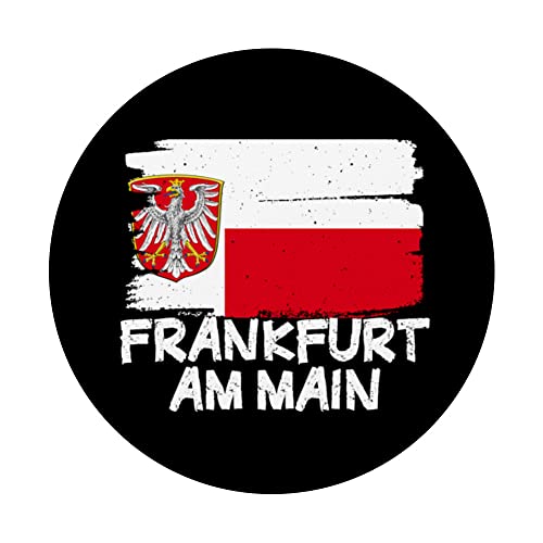 Cool Frankfurt am Main Flag PopSockets Swappable PopGrip, Black - Image 3
