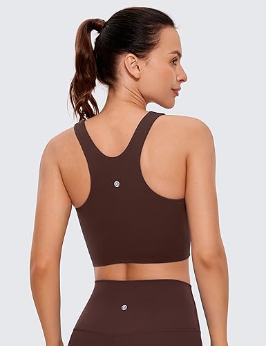 Image of CRZ YOGA Butterluxe High Neck Crop Tank Tops | Light Support, Removable Pads, Yoga, Extremely Soft, Racerback, Longline Sports Bras for Women