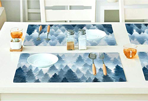 Moslion Watercolor Foggy Placemats #TOP4
