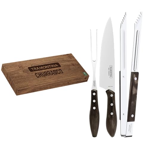 Tramontina - Juego para barbacoa 3 piezas Polywood Castaño