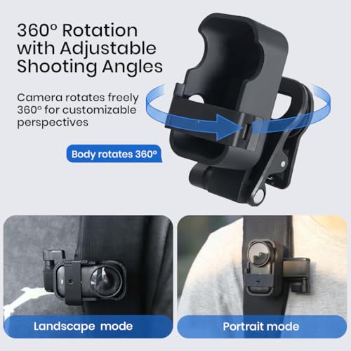 Image of ZORBES Camera Backpack Clip for DJI Osmo Nano, 360 Rotation Horizontal Vertical Quick Release Mount Hat Camera Clip for Backpack Compatible with DJI Nano Accessories