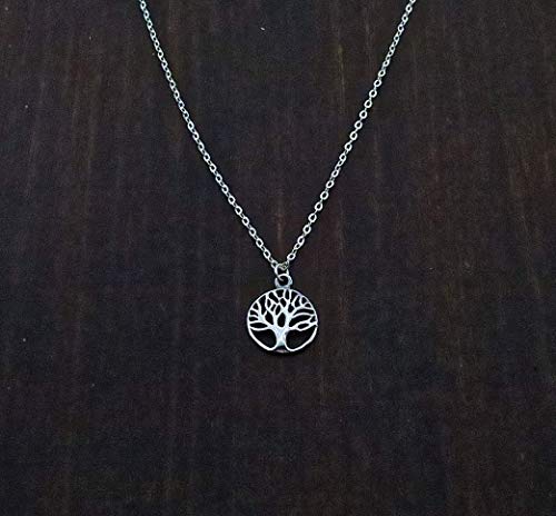 Tree Of Life Pendant Necklace For Women, Sterling Silver 925 Round Small Pendant, Dainty Necklace For Girls, Silver Family Tree Pendant, Everyday Necklace #TOP5