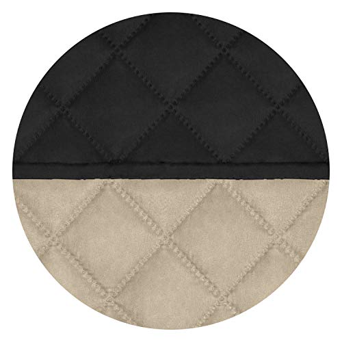 Image of PureFit Reversible Quilted Sofa Cover, Water Resistant Slipcover Furniture Protector, Washable Couch Cover with Non Slip Foam and Elastic Straps for Kids, Dogs, Pets (Oversized Sofa, Black /Beige)