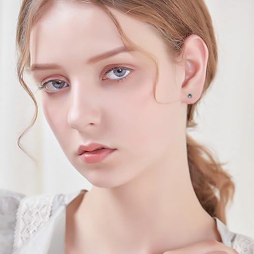 Moonstone Stud Earrings 925 Sterling Silver Cute Rainbow Moonstone Earrings Mouse/Sun/Round Moonstone Stud Earrings Jewelry Gift for Women Girls3