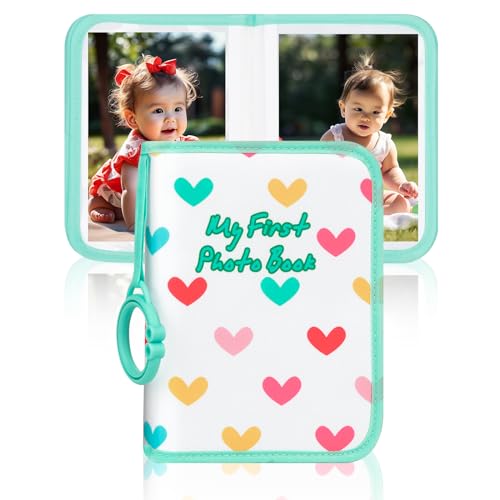Image of Baby Photo Book Holds 21 4x6 Photos, My First Photo Book for Baby or Toddlers, Love" Baby Photo Album Soft Cloth Family Book, Cute Book Gift for Babies Shower Newborns Family Photos (Green)