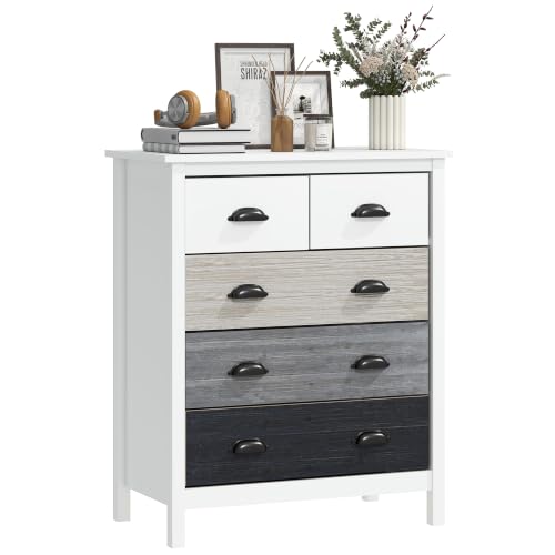 Kommode MDF Tannenholz mehrfarbig 70 x 38 x 85 cm(LxBxH) Beistellschrank Schubladenschrank Schubladenkommode