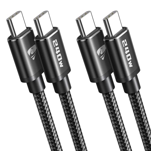 240W USB C to USB C Charger Cable 2m 2Pack Type C Charger Cable Fast Charging USBC to USBC Braided Lead for iPhone 16 15, Samsung Galaxy S25 S24 Ultra, Pixel 9 8, Xiaomi, MacBook, iPad and Steam Deck