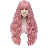 ❤ Lange lockige Perücke für Frauen mit Air Bang Perücke