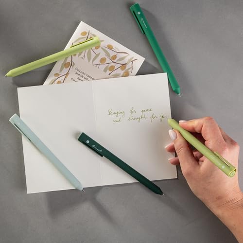 Image of DIVERSEBEE Gel Ink Pens Assorted Colors, 0.5 mm Fine Point, Bible Pens No Bleed Through with Cute Fine Tip, Bible Study Journaling Supplies Set, 5 Pack (Green)