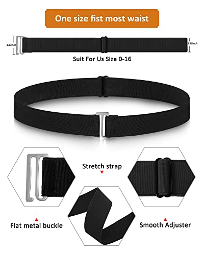 Image of SATINIOR 2 /3 /4 Pack Women Elastic Stretch Belt Invisible Sweater Shirt Tuck Band with Flat Buckle for Jeans Pants