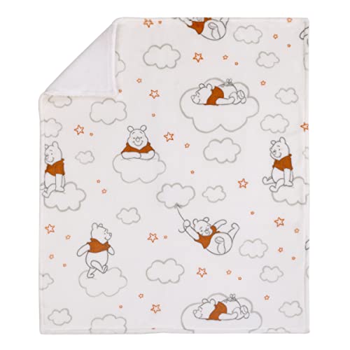 Image of NoJo Disney Winnie The Pooh Red and White Clouds Super Soft Sherpa Baby Blanket
