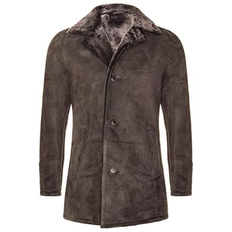Men's Classic Suede Leather Pea Coat Cover