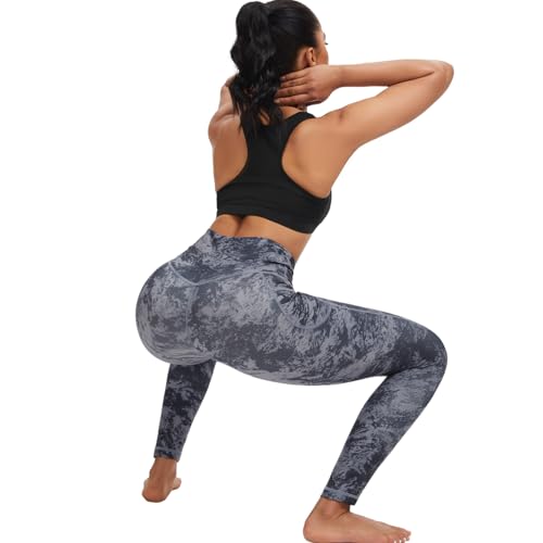iniber High Waisted Yoga Pants with Pockets for Women 4-Way Stretch Soft Running Workout Leggings Athletic Yoga Pants4