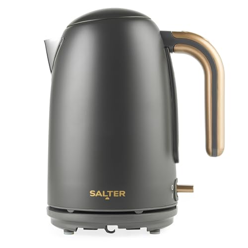Salter Bouilloire Pebble 1,7 L, Bouilloire Électrique Rapide, Filtre Anti-Calcaire Amovible, Indicateur de Niveau d'Eau, Base Pivotante à 360, Fenêtre de...