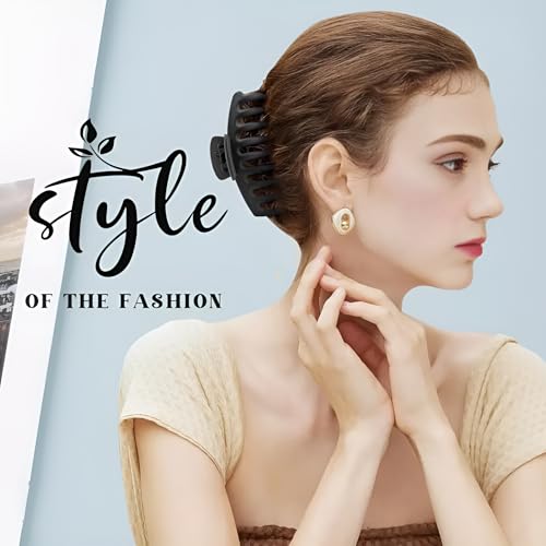 Image of Fashion Woman Hair Claw Clips for Thick Thin Hair,3 Styles Medium Large Black Women's Hair Accessoriess, Rectangular Banana Geometric Matte Aesthetics Variety Hairgrip (3PCS)