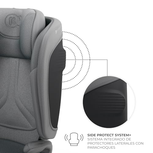 Kinderkraft UNITY 2 i-Size, Silla de coche plegable 100–150 cm, De 3,5 a 12 años aproximadamente, Reposacabezas ajustable, Tapizado con sistema AIR FLOW, Ajuste del respaldo en 5 posiciones, Gris - imagen 6