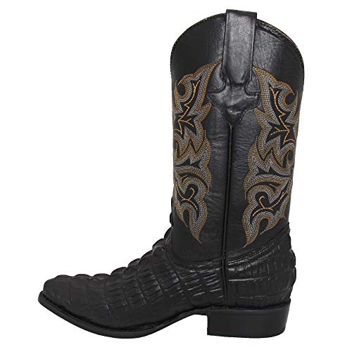 Western Shops Mens Leather Crocodile Alligator Design Cowboy Western Boots with Free Belt3