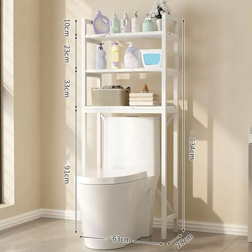 Unité de rangement toilettes étagère autonome blanche compacte