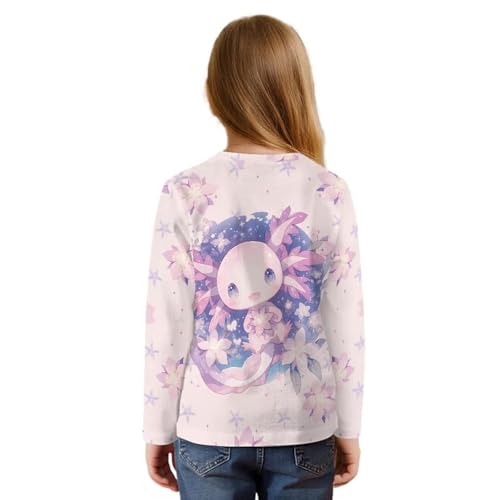 Graphic Shirts for Girls Size 5-12 Long Sleeve Crew Neck Casual Tops Breathable Relax Fit Workout Tops Fall Outfits2