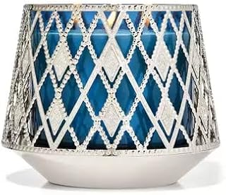 Bath & Body Works Candle Holder Compatible and White Barn 3-Wick Candles - 2021 Winter & Christmas - Select Your Favorite! (Candle NOT Included) - Glittery Argyle